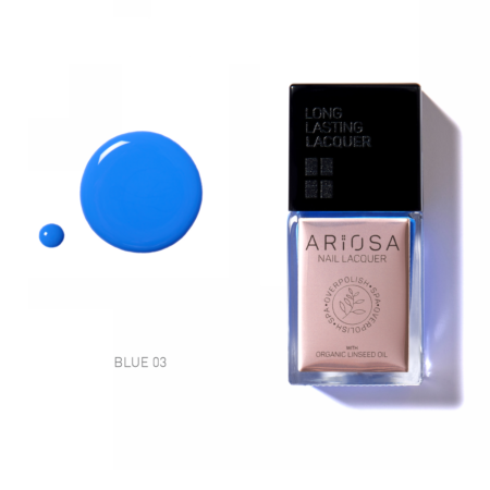 Ariosa nail laquer - blue03 15ml - ultra opaque nail polish blue line