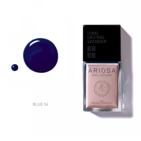 Ariosa nail laquer - blue06 15ml - ultra opaque nail polish blue line