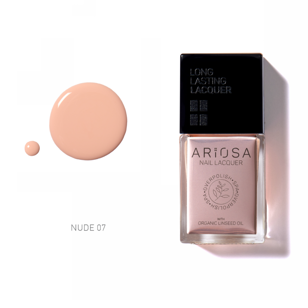 Ariosa nail lacquer - nude07 15ml - ultra opaque nail polish nude line