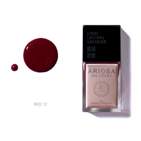 Ariosa nail lacquer - red12 15ml - ultra opaque nail polish red line