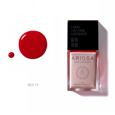 Ariosa nail lacquer - red15 15ml - ultra opaque nail polish red line