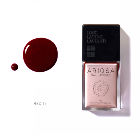 Ariosa nail lacquer - red17 15ml - ultra-opaque nail polish red line