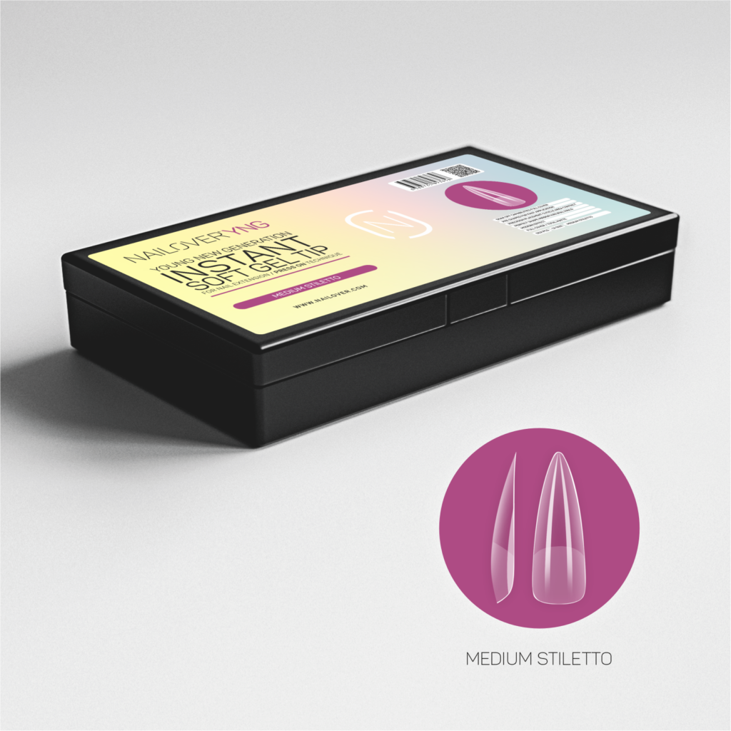 Medium Stiletto Soft Nail Tip Full Matt