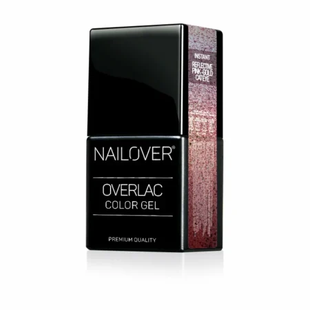 Reflective Pink Gold Cat Eye semi-permanent gel